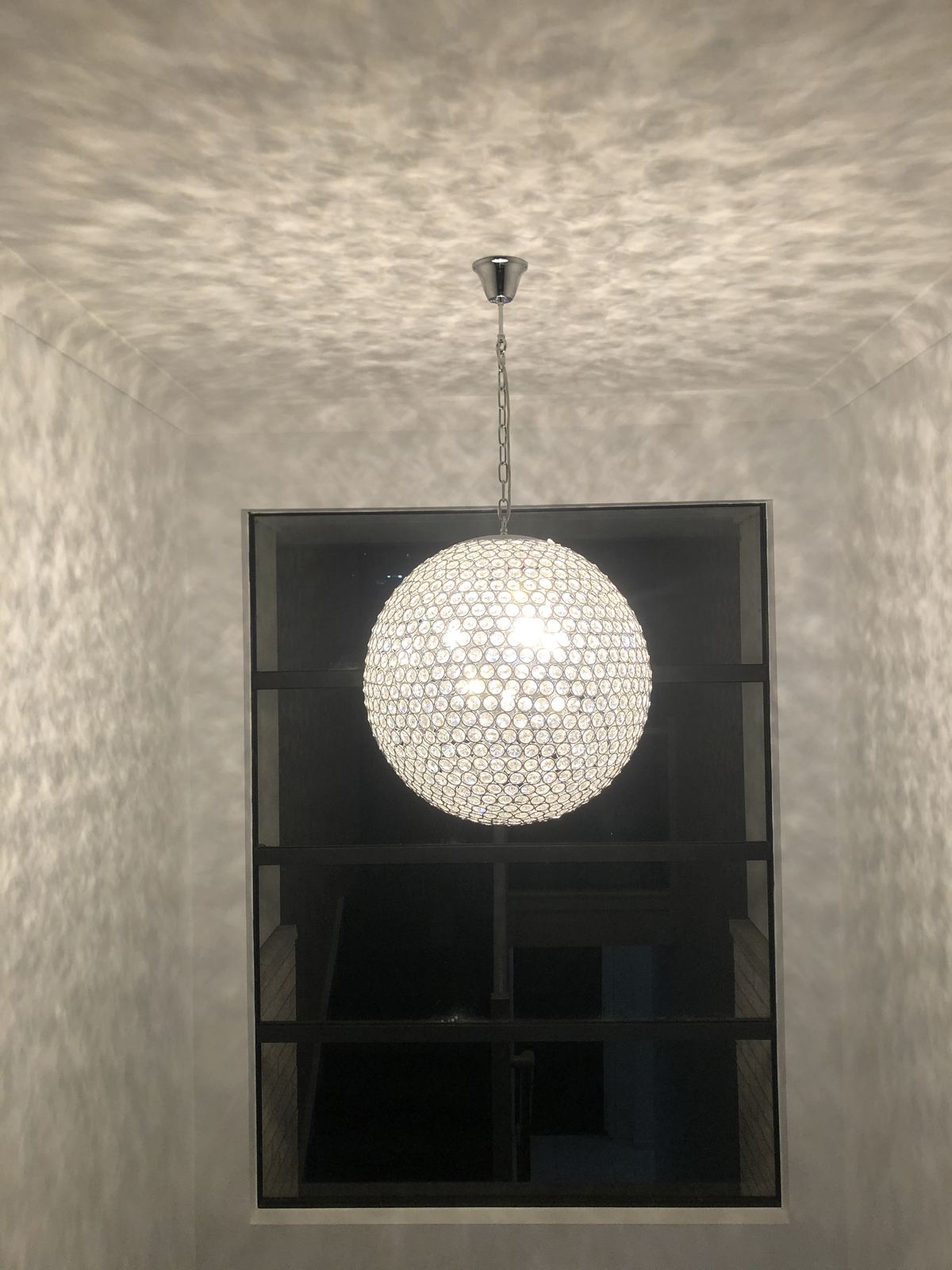 Statement pendant light installation